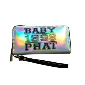 Baby Phat holographic reflective wristlet wallet